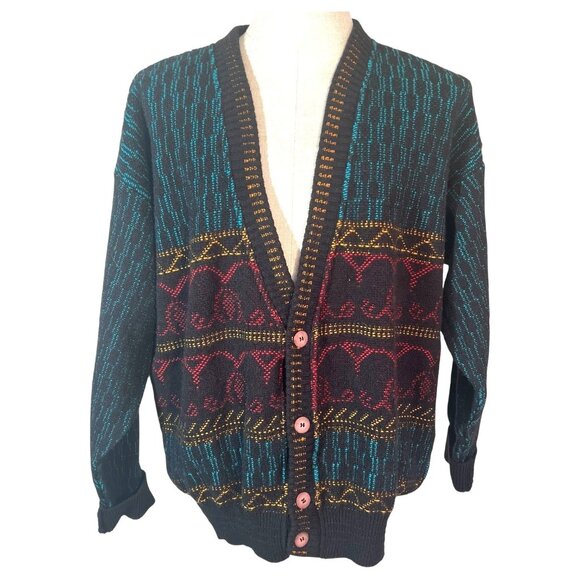 Colore Other - ViTG Colore Men’s Cardigan Sweater Size L Made Italy Wool Acrylic Knit Grandpa